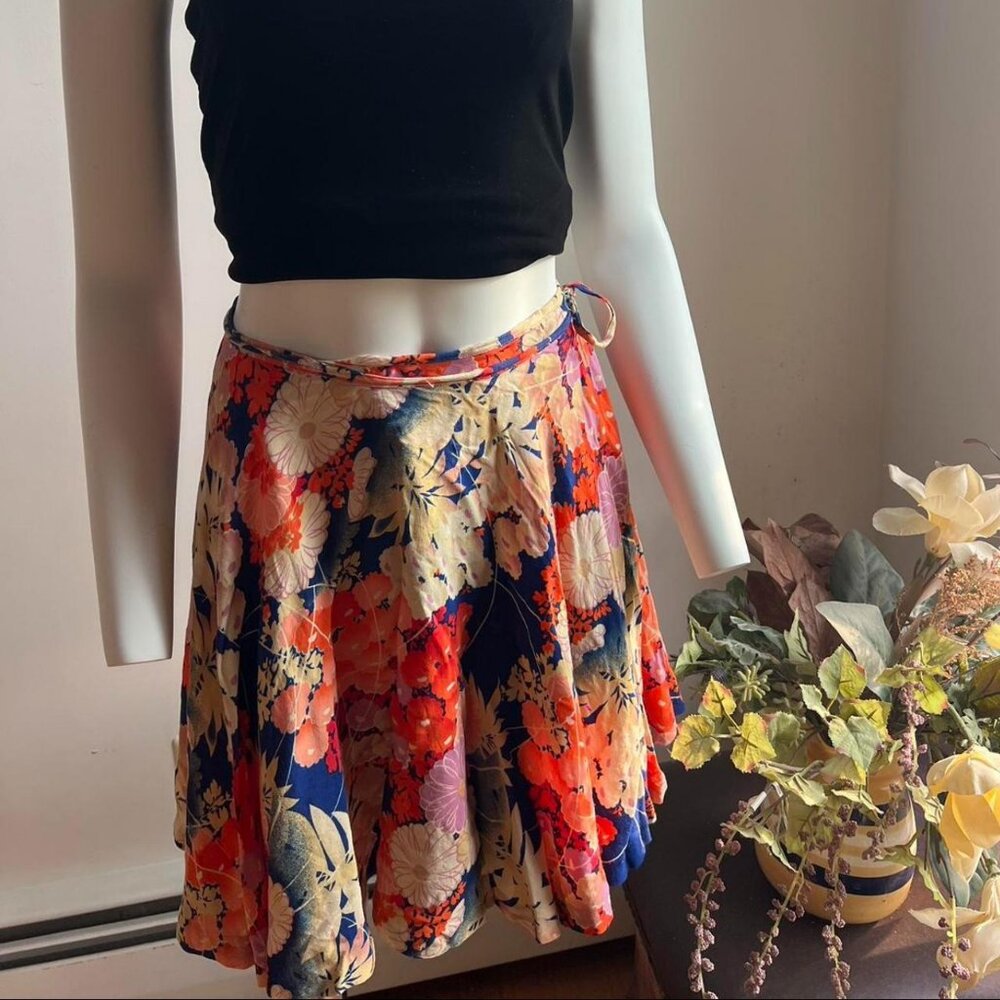 Vintage Floral Wrap Mini Skirt from SHoK